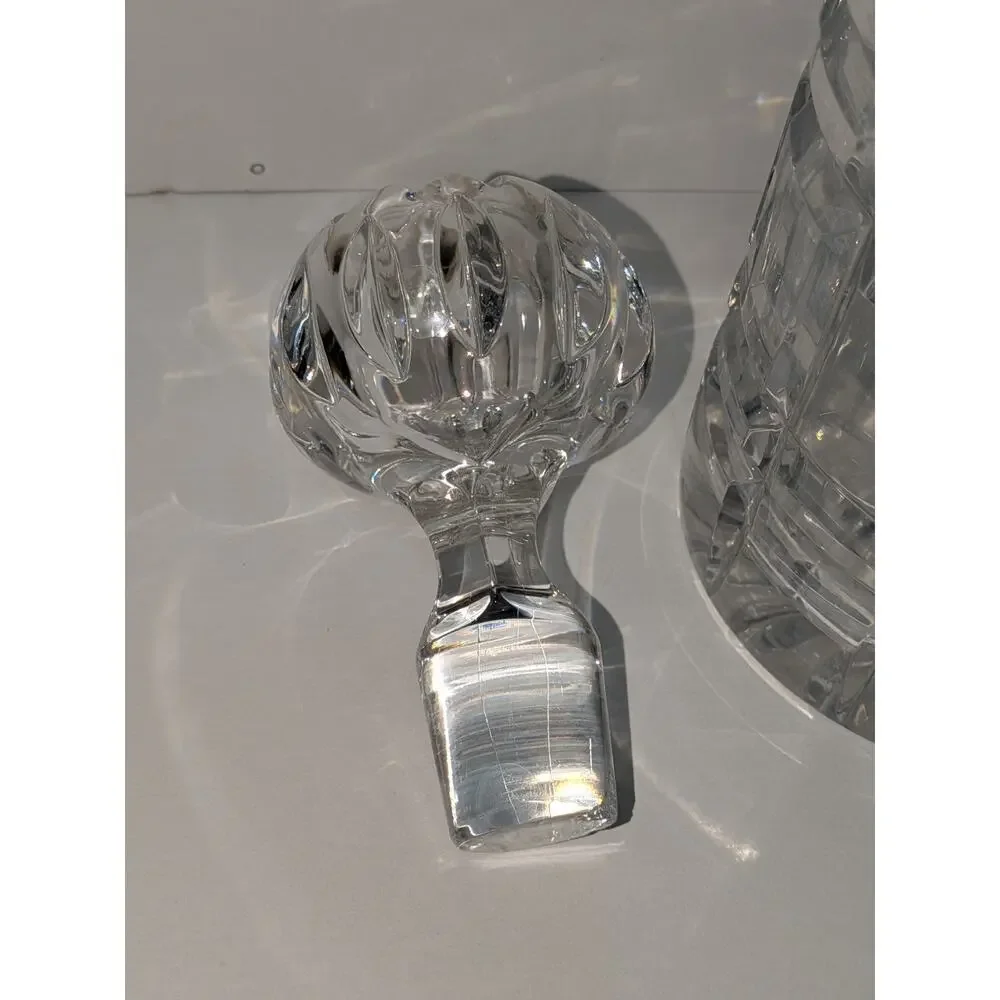 VTG 60s Roberts & Dore 925 Sterling Silver Rim Cut Crystal Decanter